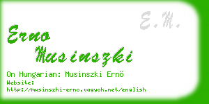 erno musinszki business card